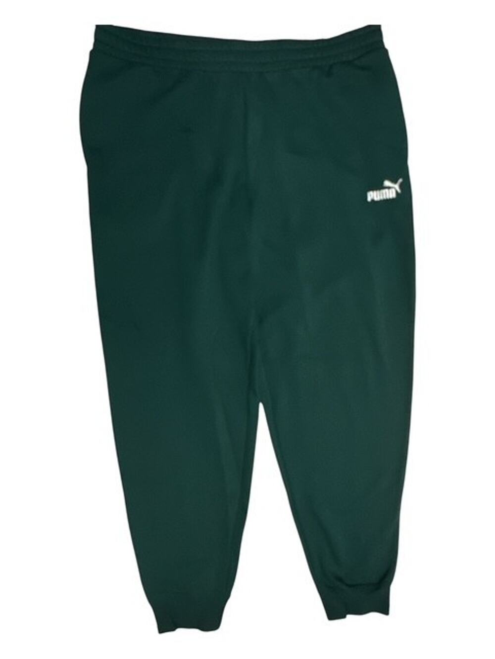 PUMA Mens XXL Sweatpants Green Terrain Logo Cuffed Fleece Active Jogger Pants